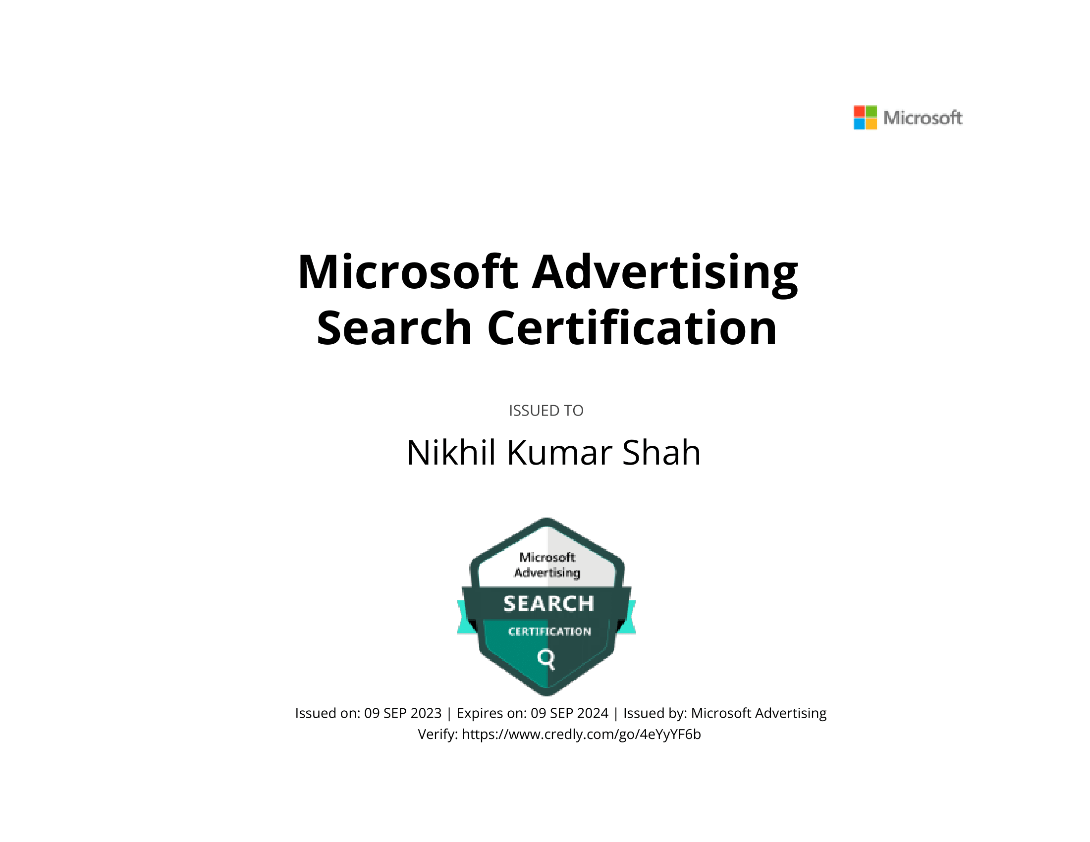 Microsoft advertising certification
